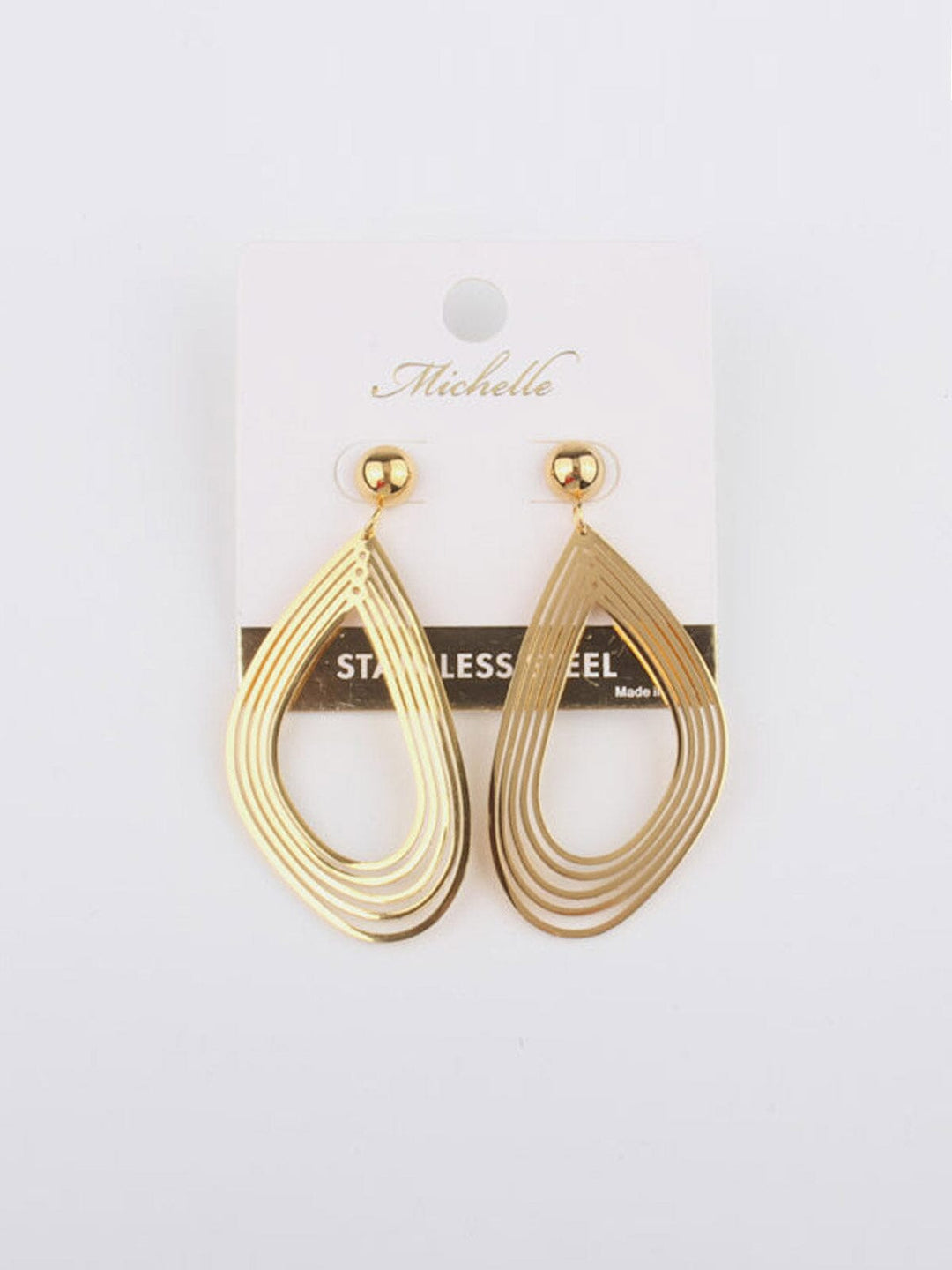 FASHION STAINLESS STELL GOLD DROP EARRINGS