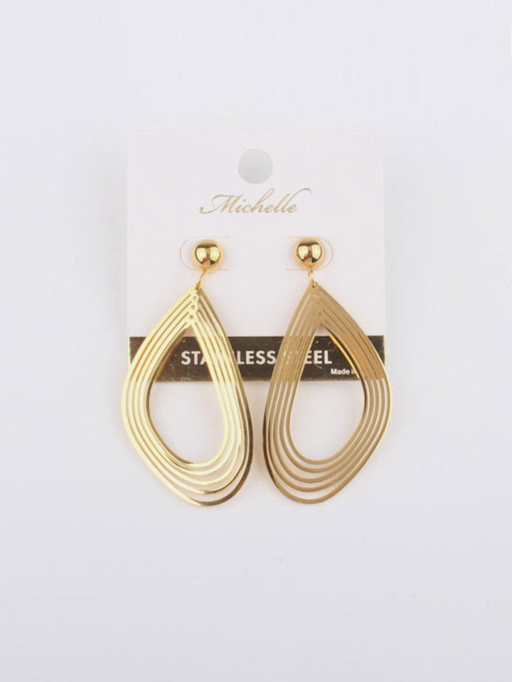 FASHION STAINLESS STELL GOLD DROP EARRINGS