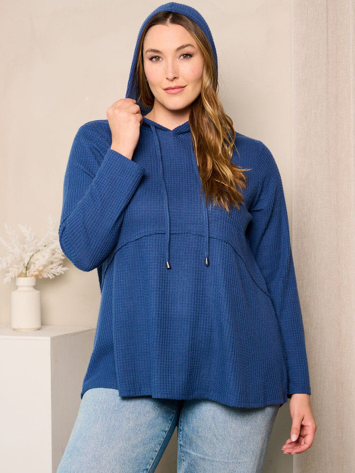 PLUS SIZE LONG SLEEVE HOODED TUNIC TOP