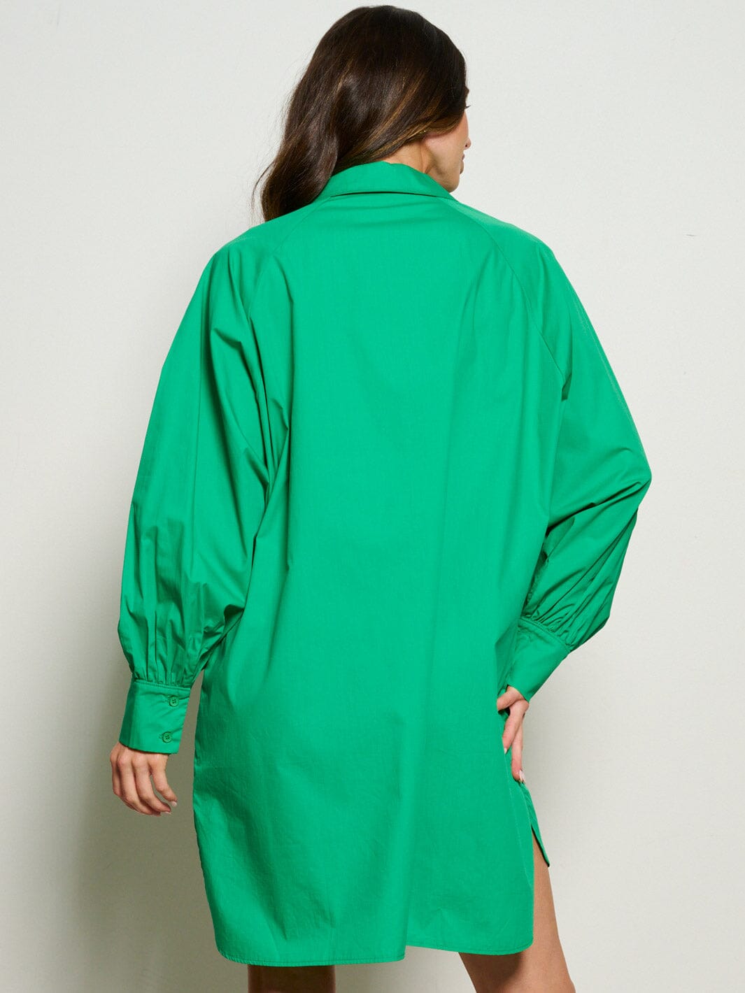 WOMEN'S LONG SLEEVE BUTTON UP FRONT POCKET TUNIC MINI DRESS