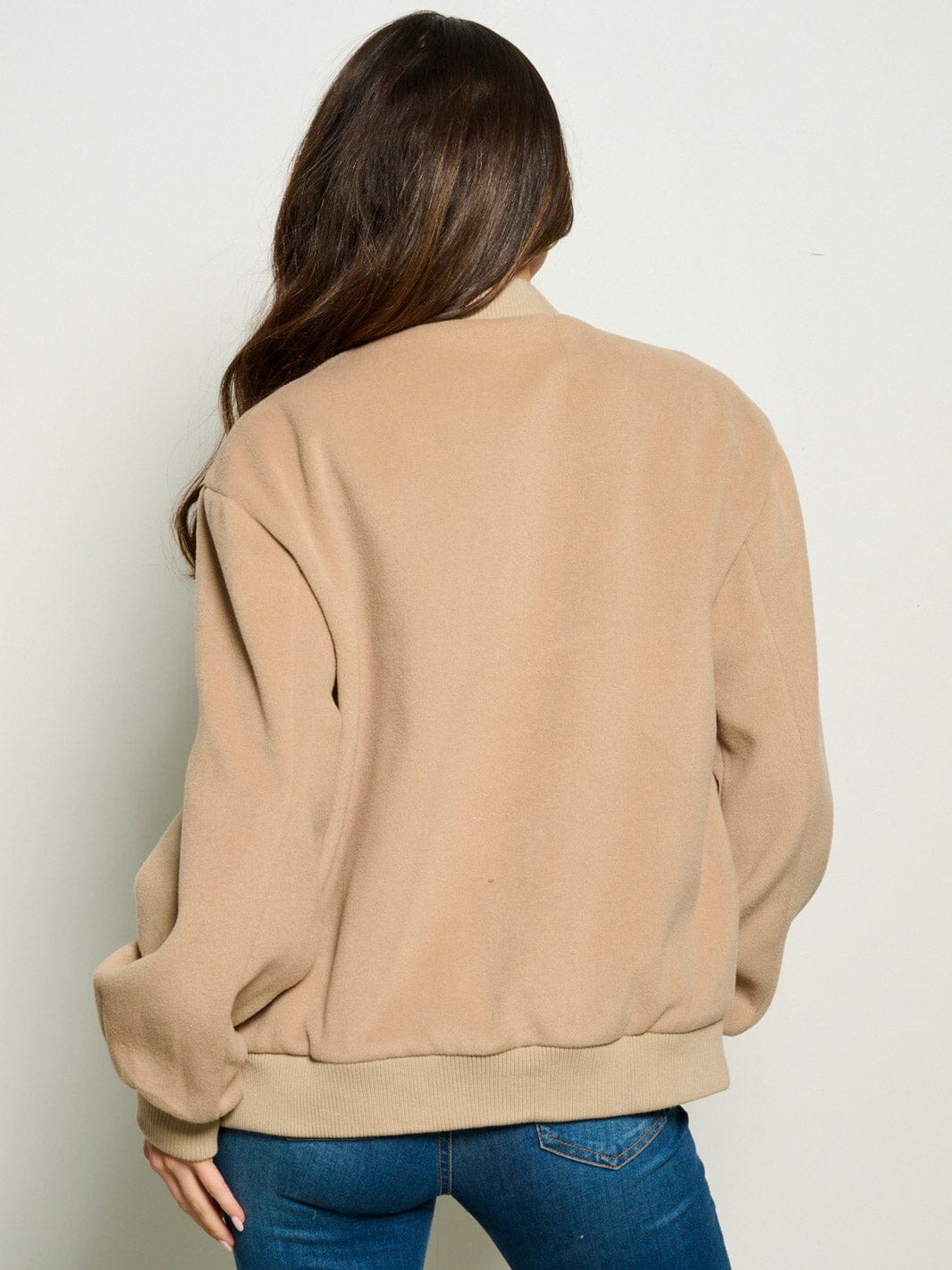 WOMEN'S LONG SLEEVE ZIP UP FRONT POCKETS JACKET