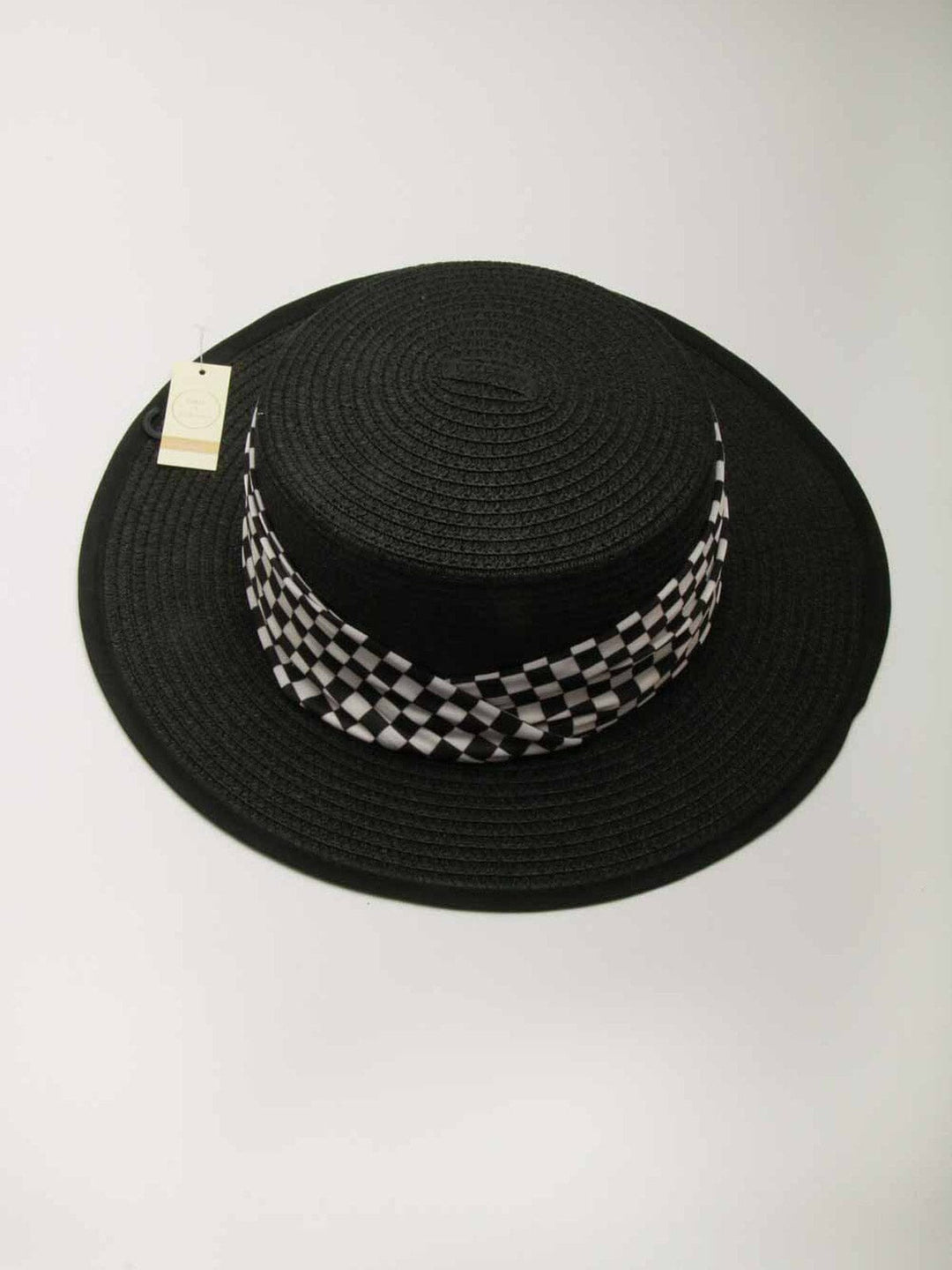 WOMEN'S CHEKER PRINT DETAILED SUN HATS