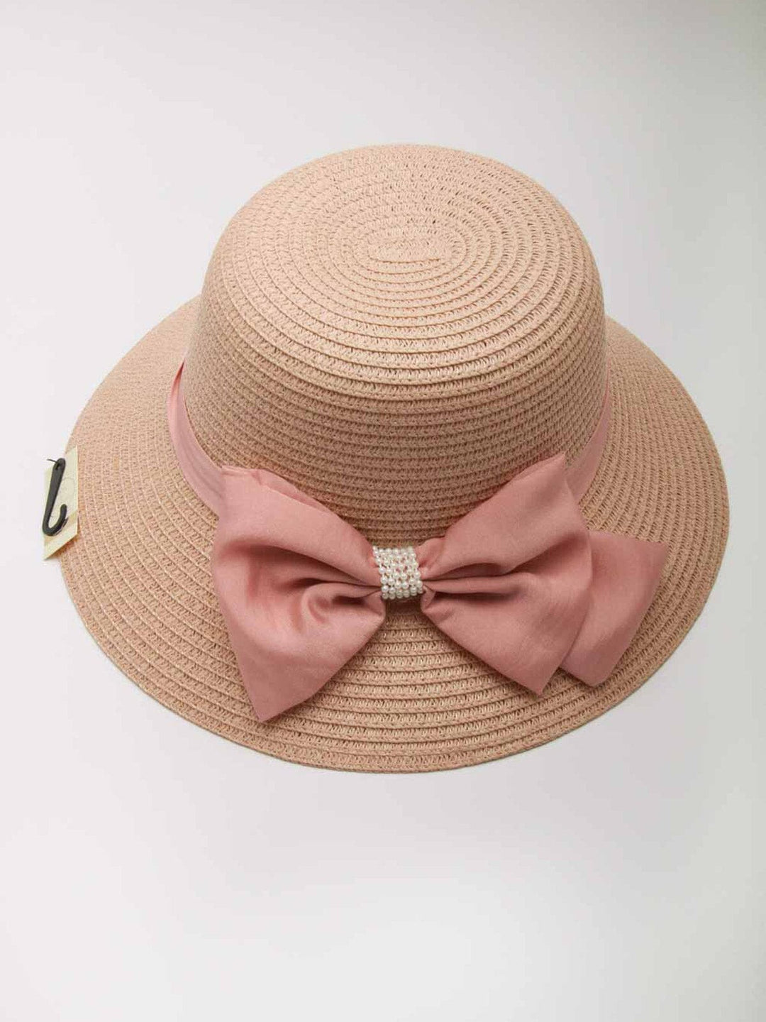 WOMEN'S PINK BOW DETAILED SUN HATS