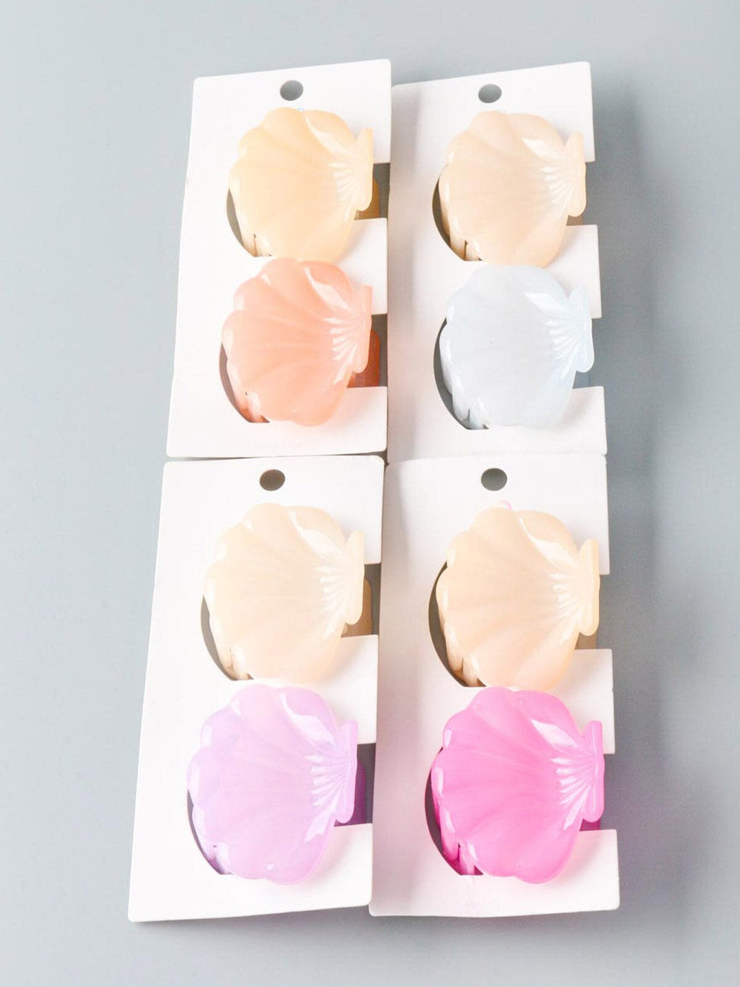 WOMEN'S ASSORTED COLORS SHELLS HAIR CLAW CLIPS