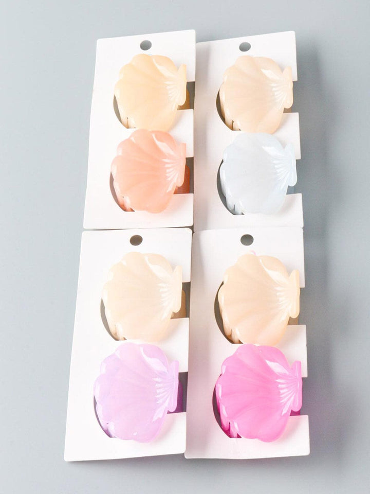 WOMEN'S ASSORTED COLORS SHELLS HAIR CLAW CLIPS
