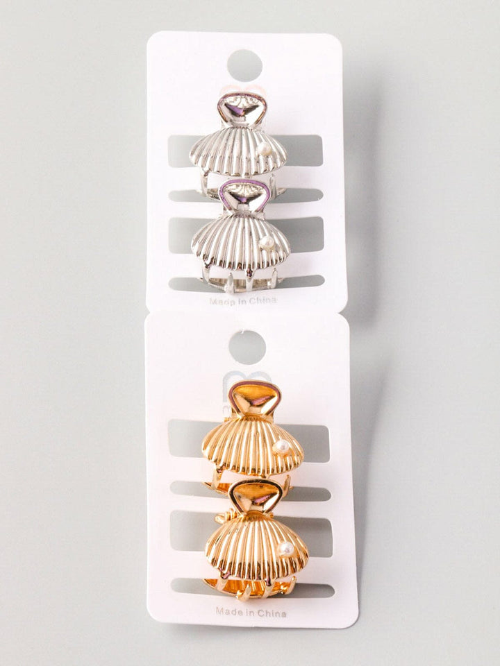 WOMEN'S GOLD & SILVER HAIR CLAW CLIPS