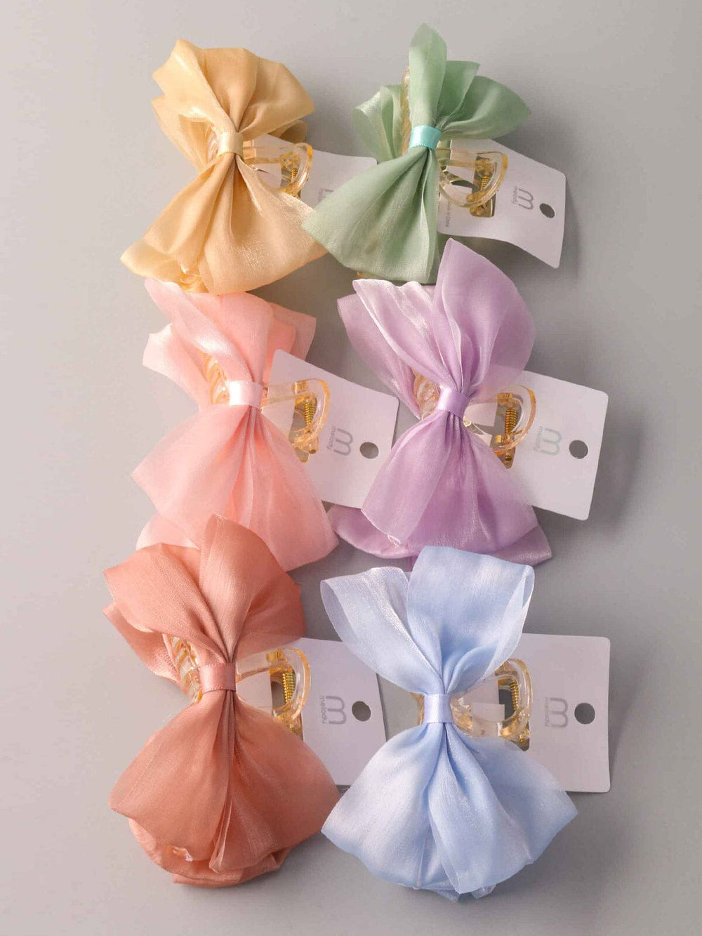 FASHION ASSORTED COLORS BOW CLAW HAIR CLIPS