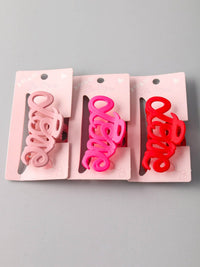 FASHION ASSORTED COLORS LOVE CLAW HAIR CLIPS