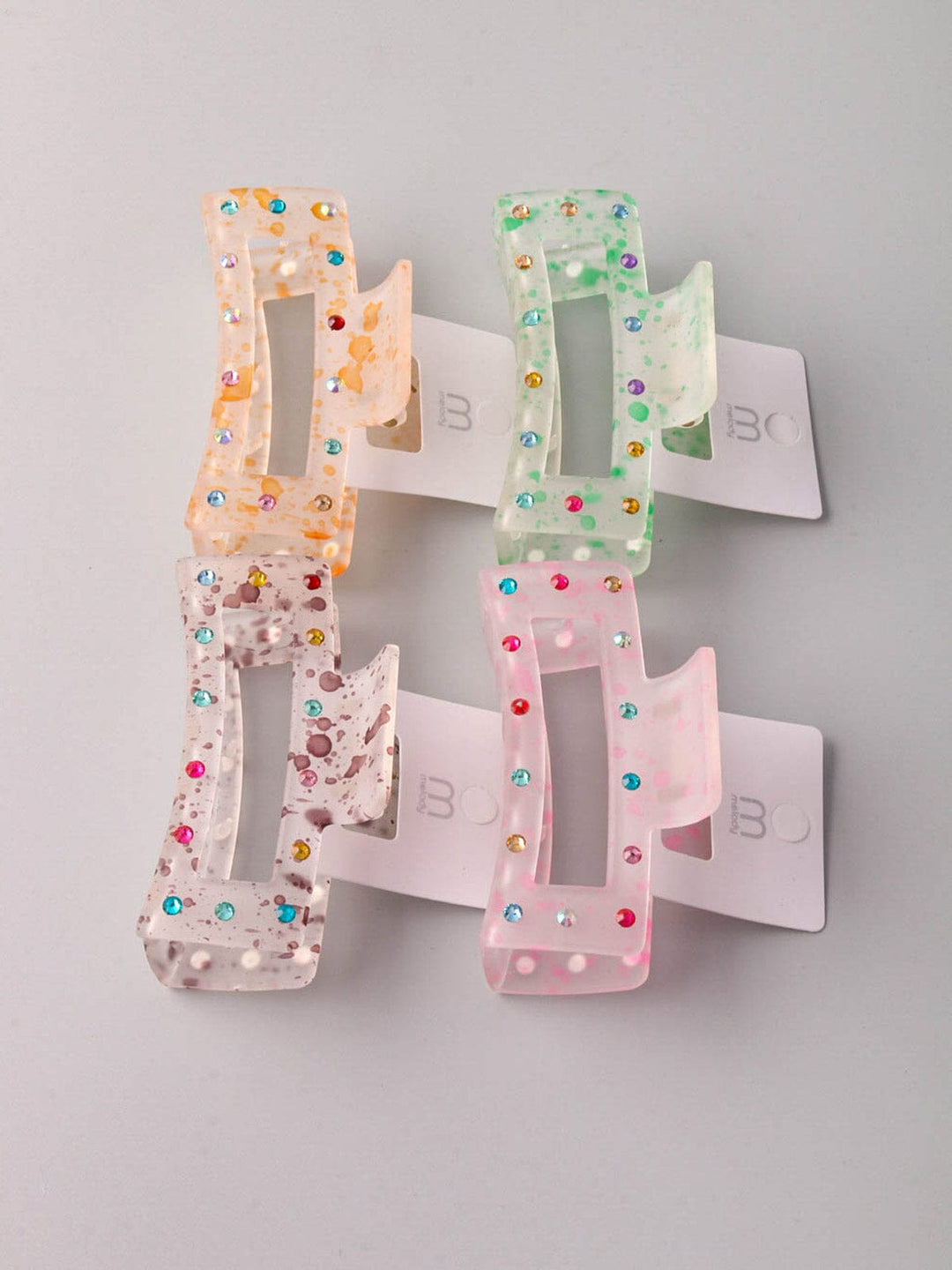 FASHION ASSORTED COLORS STUDS CLAW HAIR CLIPS