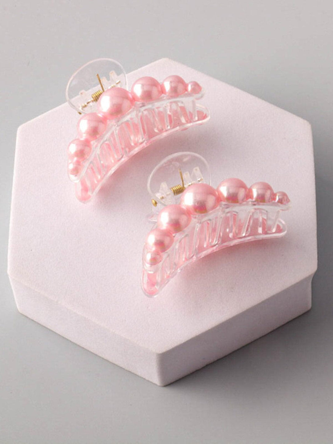 FASHION ASSORTED COLORS PEARL CLAW HAIR CLIPS