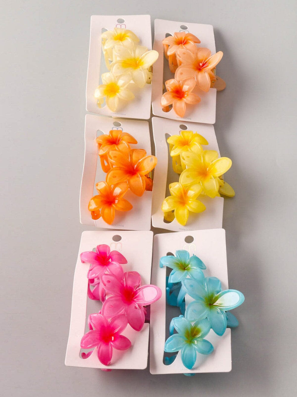 FASHION ASSORTED COLORS FLOWER CLAW HAIR CLIPS