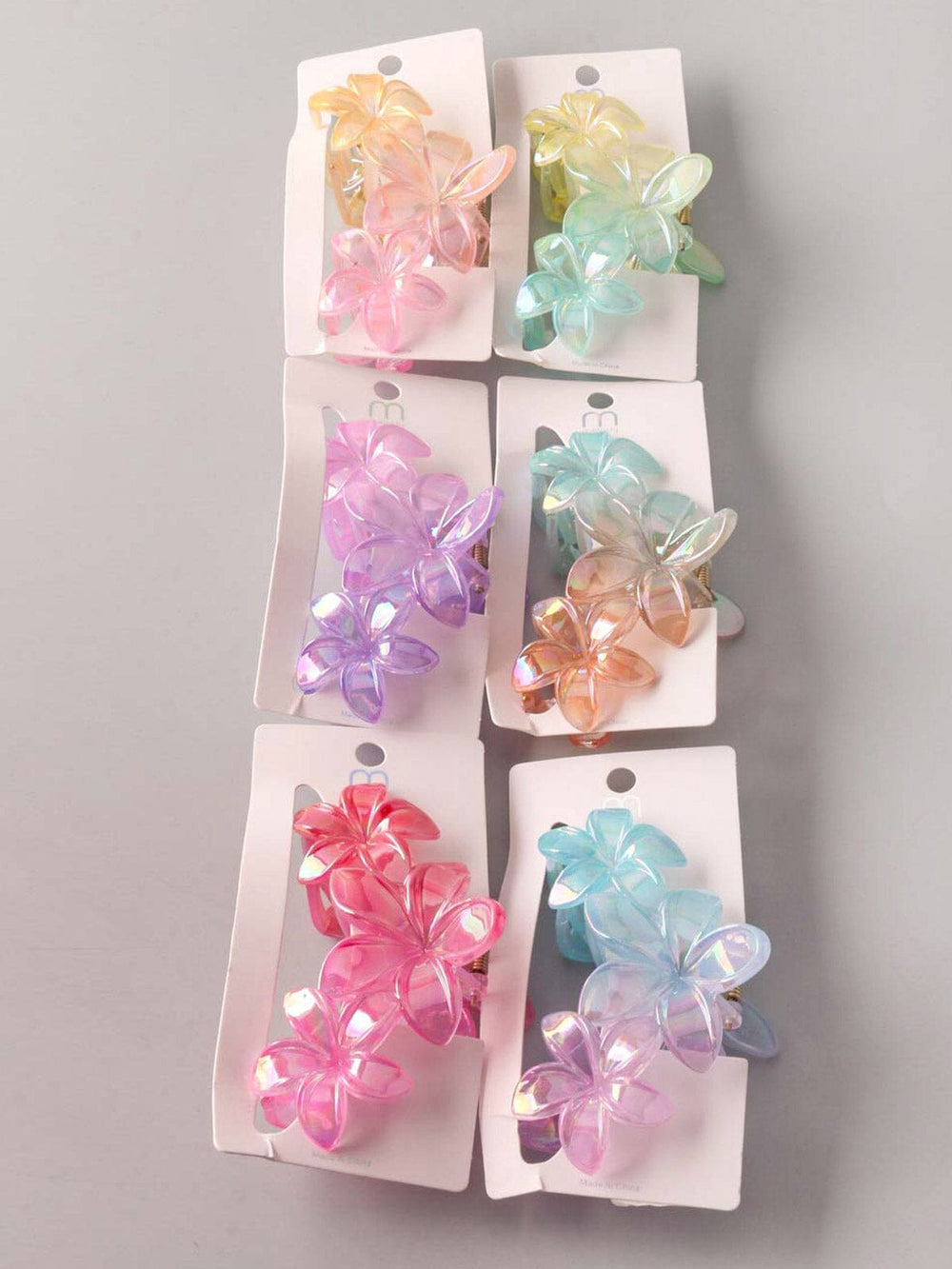 FASHION ASSORTED COLORS FLOWER CLAW HAIR CLIPS