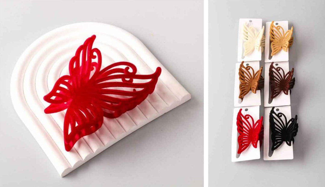 FASHION ASSORTED COLORS BUTTERFLY HAIR CLAW CLIPS