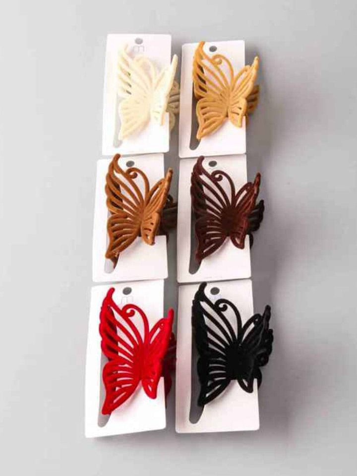 FASHION ASSORTED COLORS BUTTERFLY HAIR CLAW CLIPS