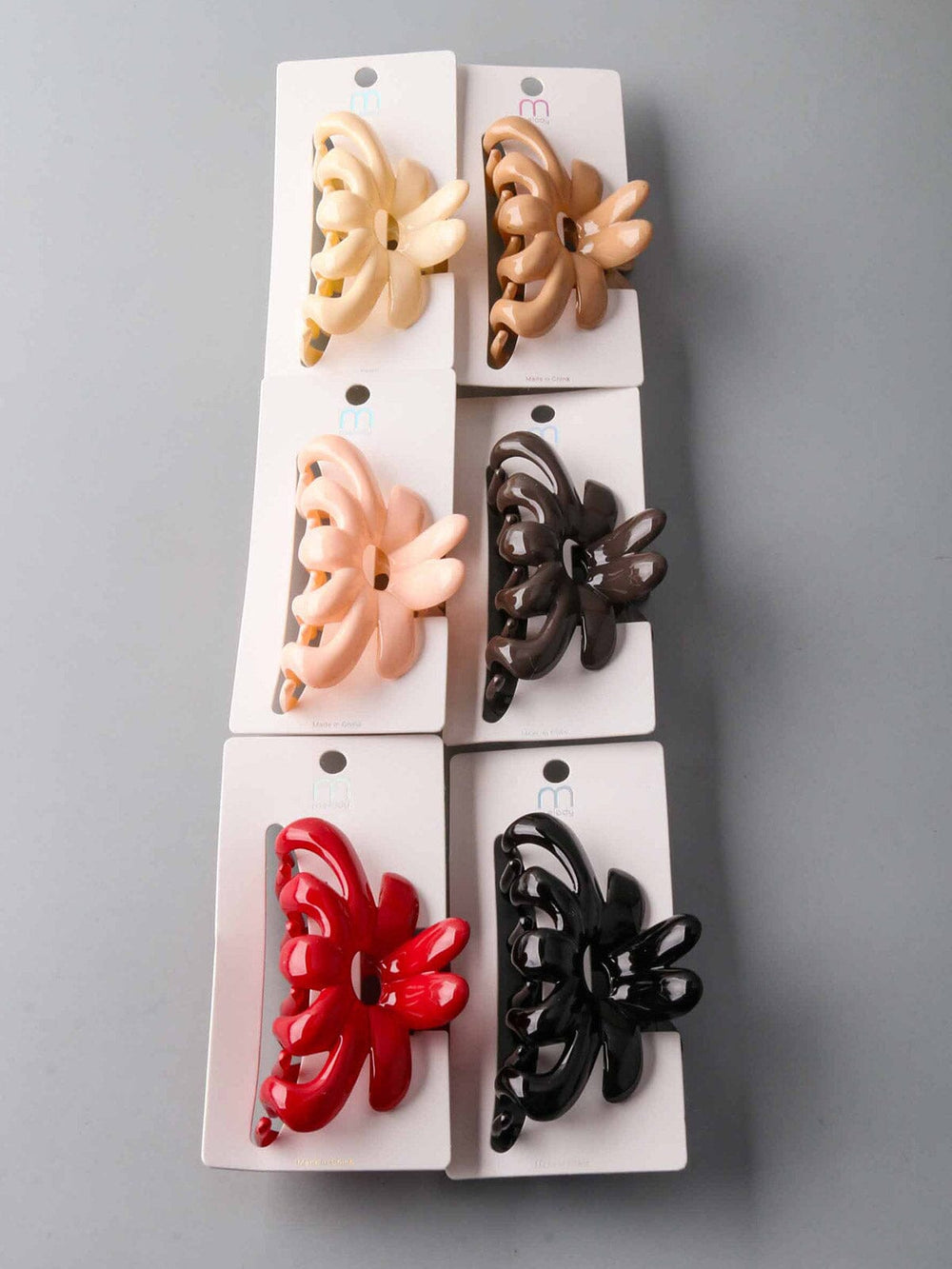 FASHION ASSORTED COLORS FLOWER HAIR CLAW CLIPS