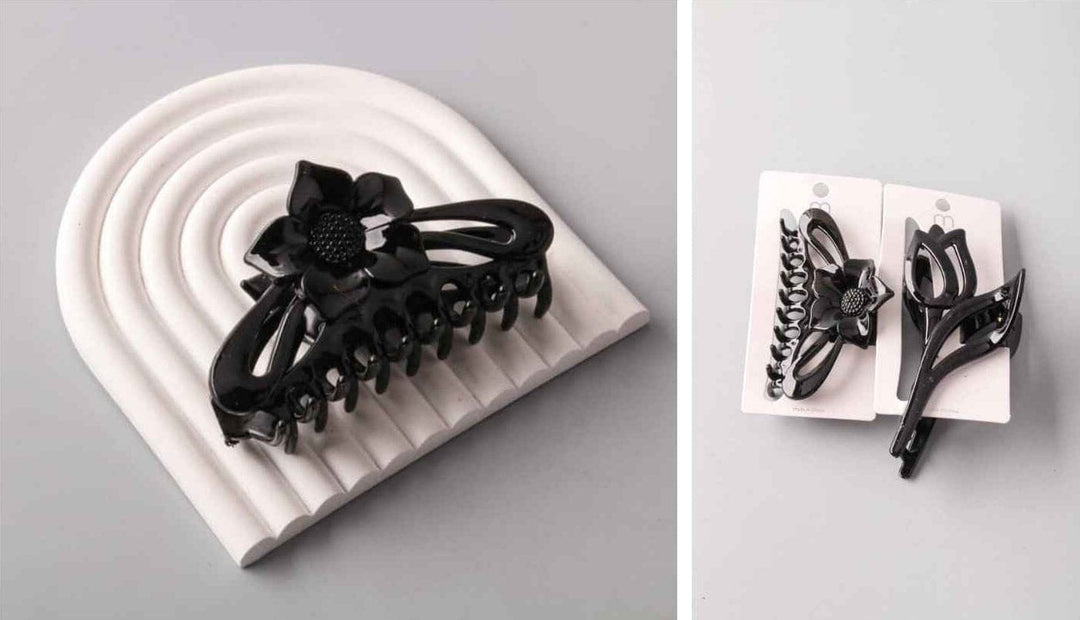 FASHION ASSORTED FLOWER HAIR CLAW CLIPS
