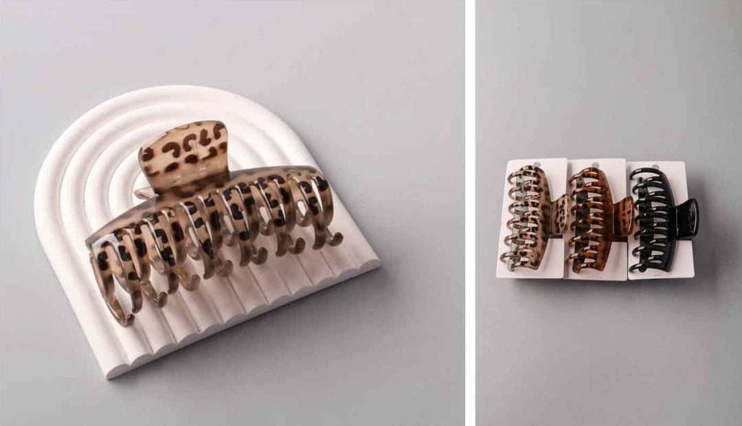 FASHION ASSORTED COLORS ANIMAL PRINT HAIR CLAW CLIPS