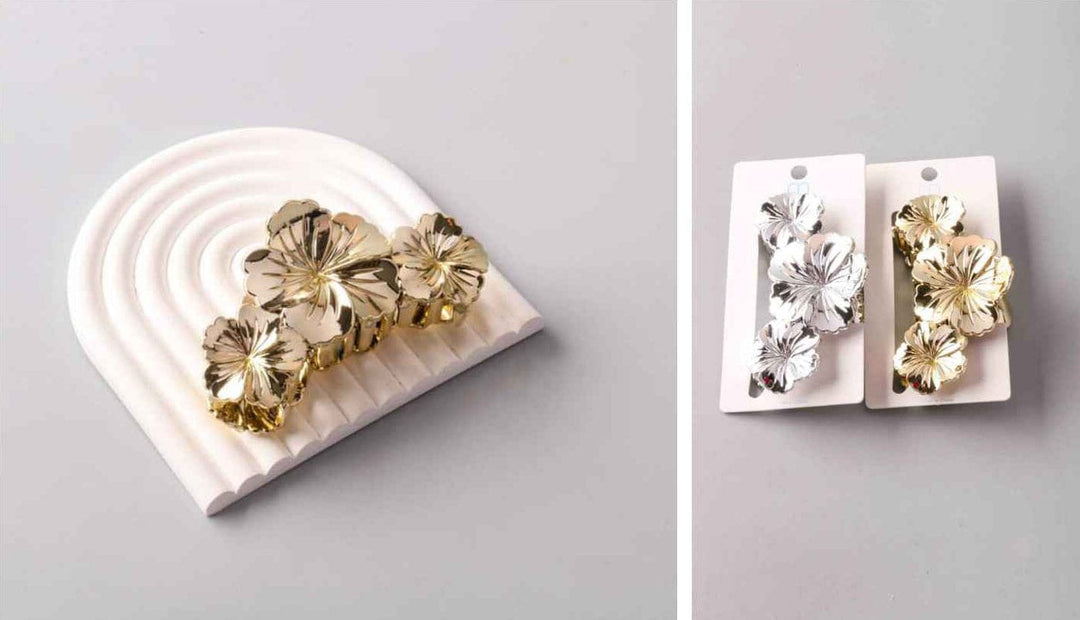 FASHION ASSORTED COLORS FLOWER HAIR CLAW CLIPS