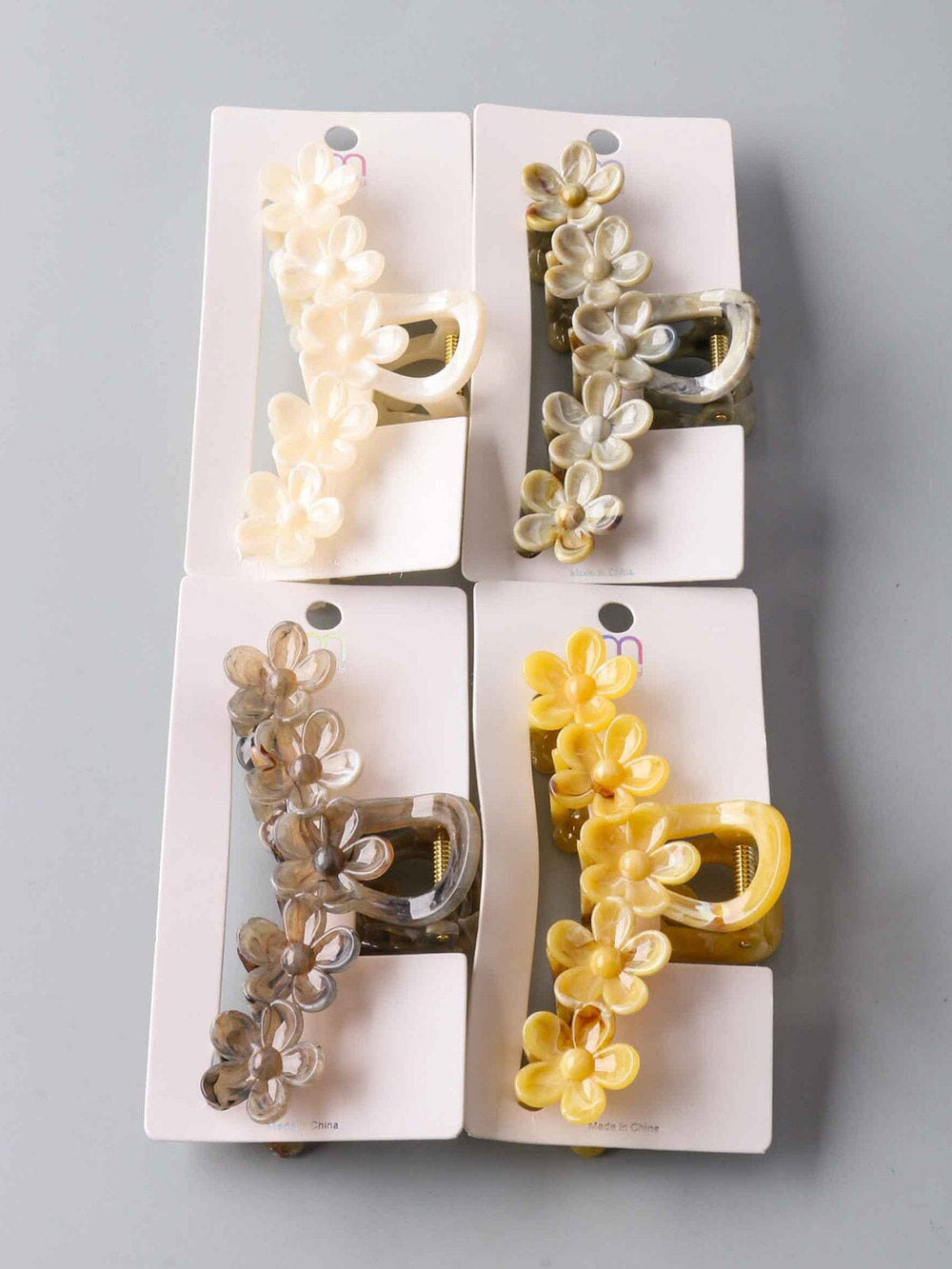 FASHION ASSORTED COLORS FLOWER HAIR CLAW CLIPS