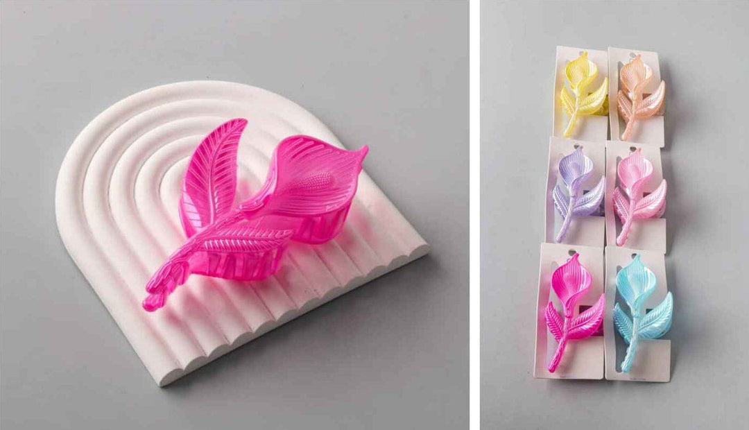 FASHION ASSORTED COLORS FLOWER HAIR CLAW CLIPS