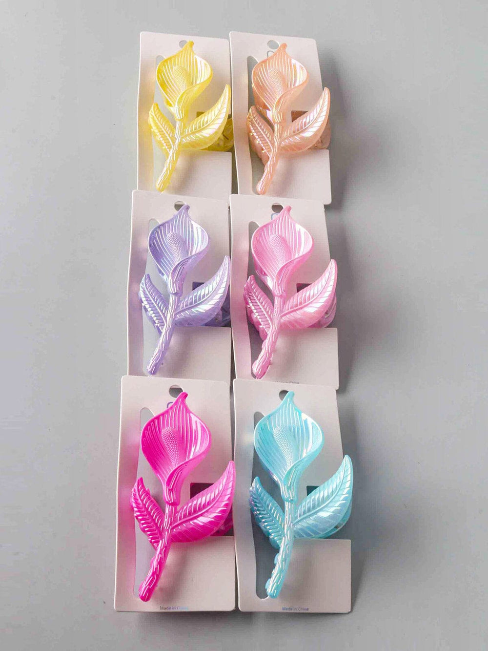 FASHION ASSORTED COLORS FLOWER HAIR CLAW CLIPS