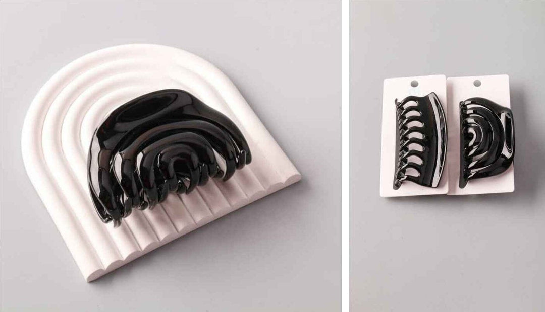 FASHION ASSORTED BLACK HAIR CLAW CLIPS