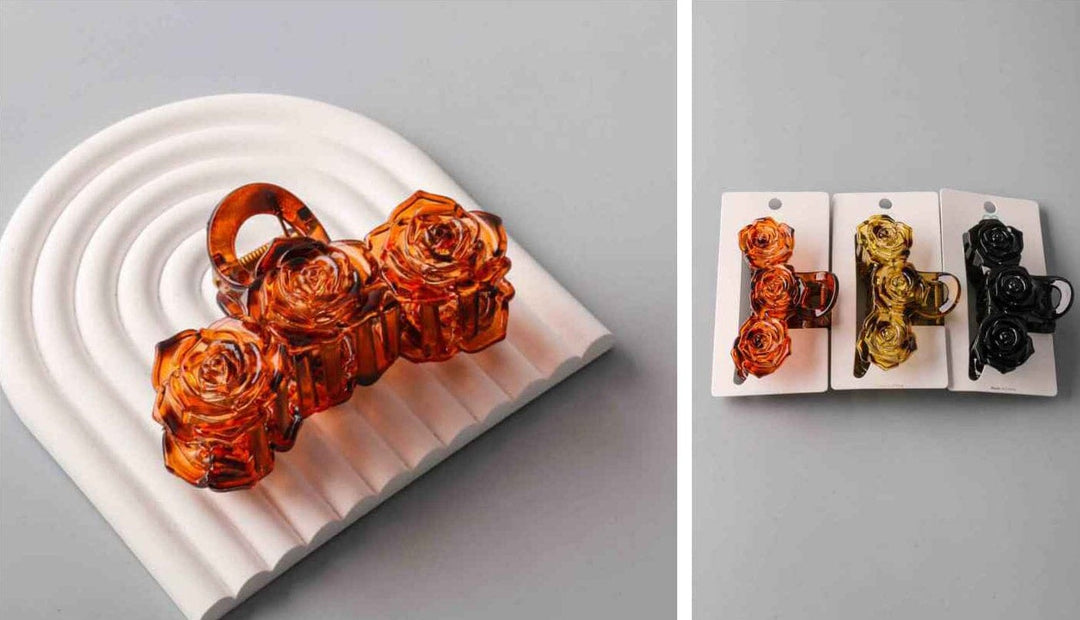 FASHION ASSORTED COLORS FLOWER HAIR CLAW CLIPS