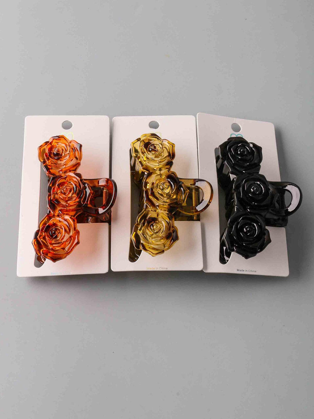 FASHION ASSORTED COLORS FLOWER HAIR CLAW CLIPS