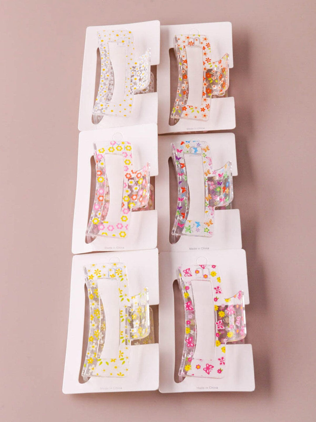 WOMEN'S ASSORTED COLORS FLOWERS HAIR CLAW CLIPS