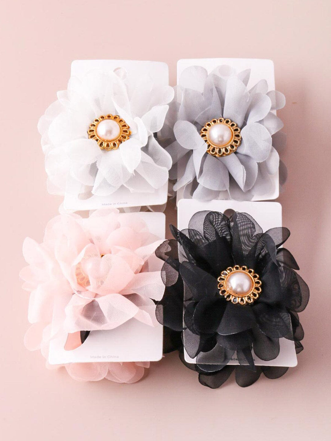 WOMEN'S ASSORTED COLORS FLOWERS HAIR CLAW CLIPS