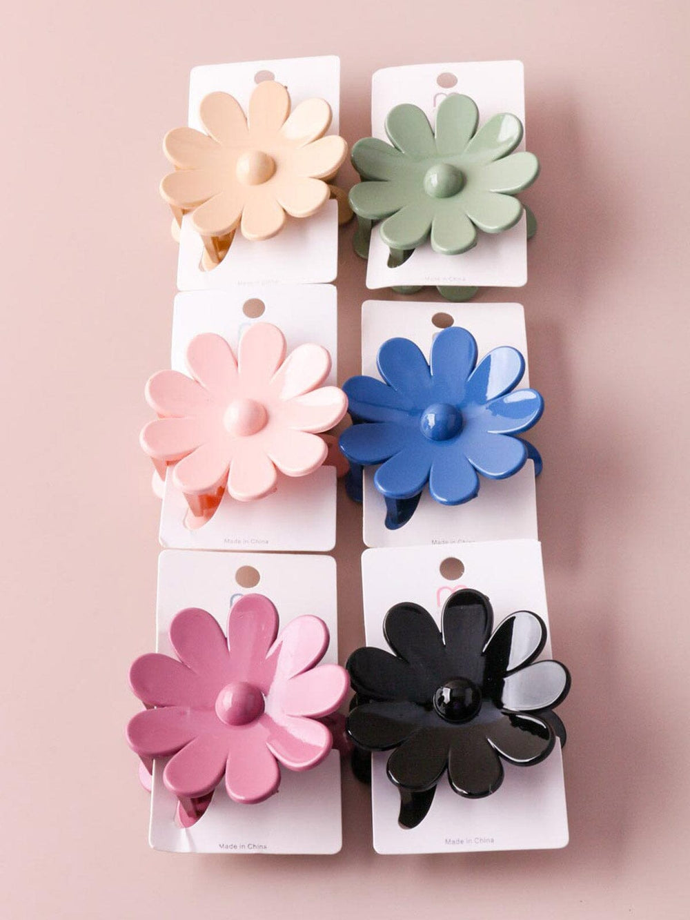 WOMEN'S ASSORTED COLORS FLOWERS HAIR CLAW CLIPS