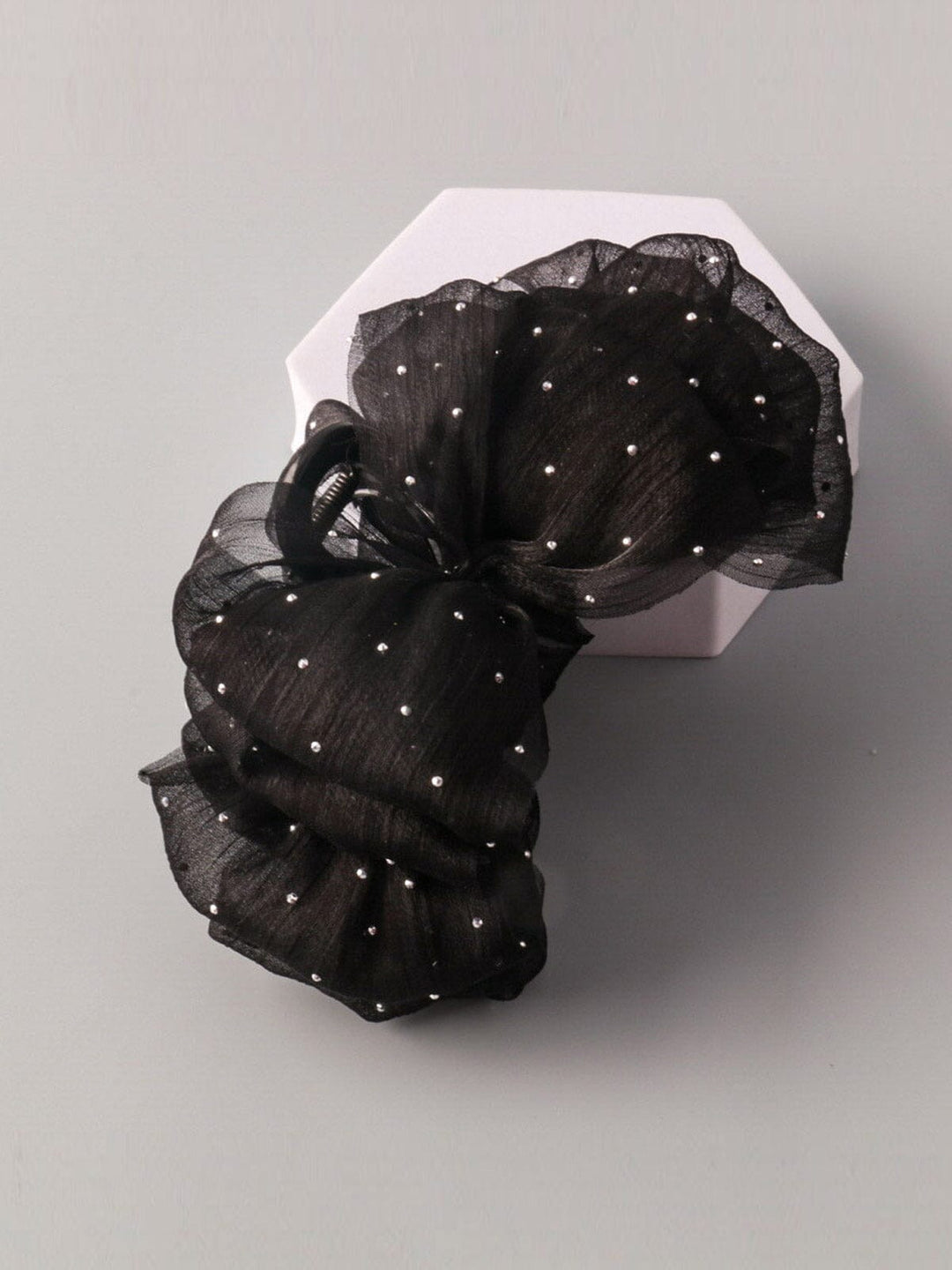 FASHION BLACK DETAILED CLAW HAIR CLIPS