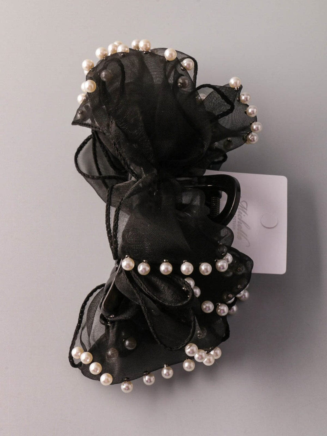 FASHION BLACK PEARL CLAW HAIR CLIPS