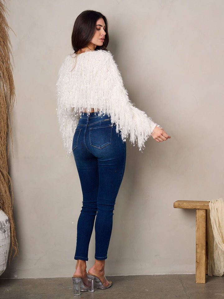 WOMEN'S LONG SLEEVES DETAILED CROP TOP