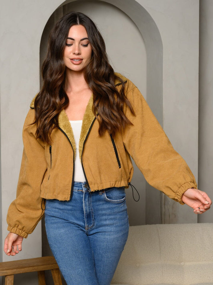 WOMEN'S LONG SLEEVE INSIDE FLEECE ZIP UP JACKET