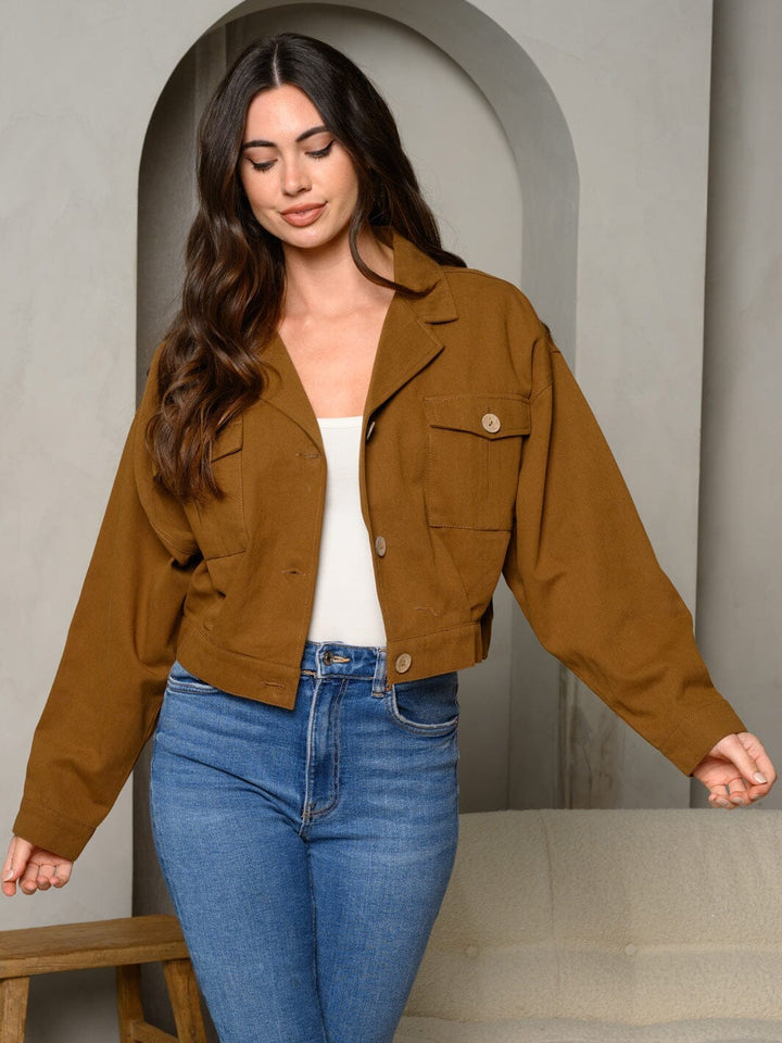 WOMEN'S LONG SLEEVE BUTTON UP DENIM JACKET