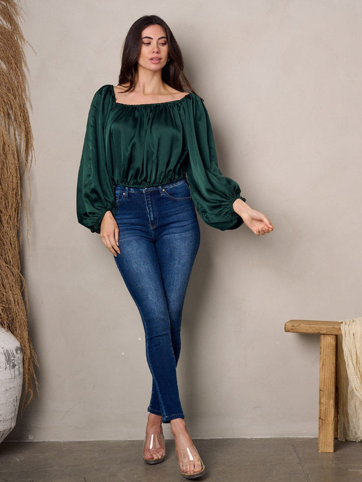 WOMEN'S LONG BALLON SLEEVE BLOUSE TOP