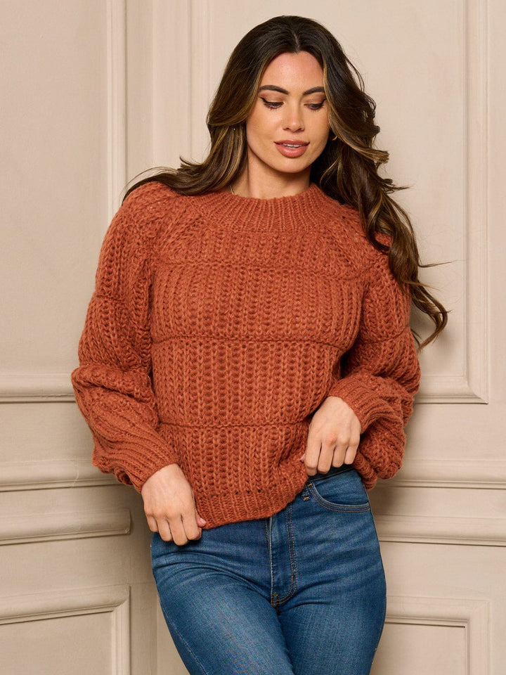 WOMEN'S LONG SLEEVE PULLOVER KNIT SWEATER