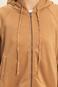 WOMEN'S LONG SLEEVE ZIP UP HOODED SWEATER & ELASTIC WAIST MINI SKORTS 2PC. SET
