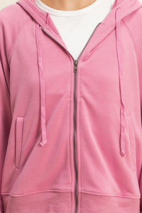 WOMEN'S LONG SLEEVE ZIP UP HOODED SWEATER & ELASTIC WAIST MINI SKORTS 2PC. SET