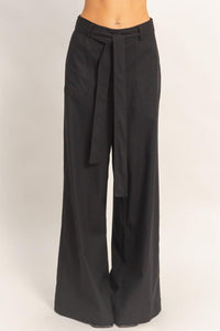 *******WOMEN'S ELASTIC WAIST BUTTON CLOSURE POCKETS WIDE LEG LINEN PANTS