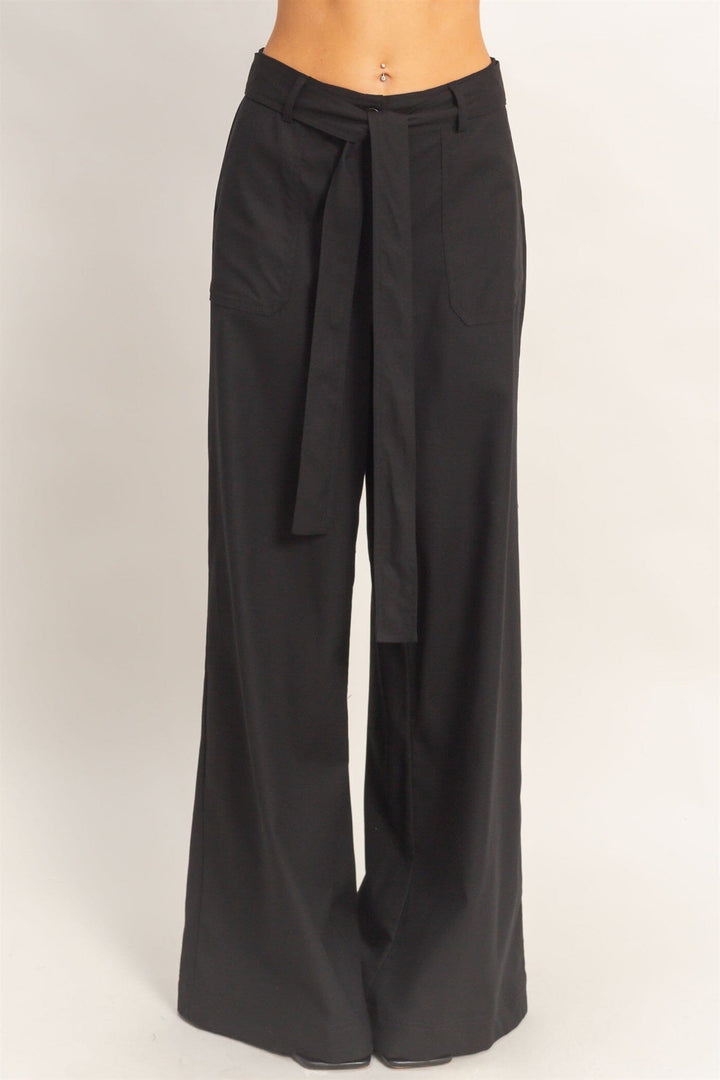 *******WOMEN'S ELASTIC WAIST BUTTON CLOSURE POCKETS WIDE LEG LINEN PANTS