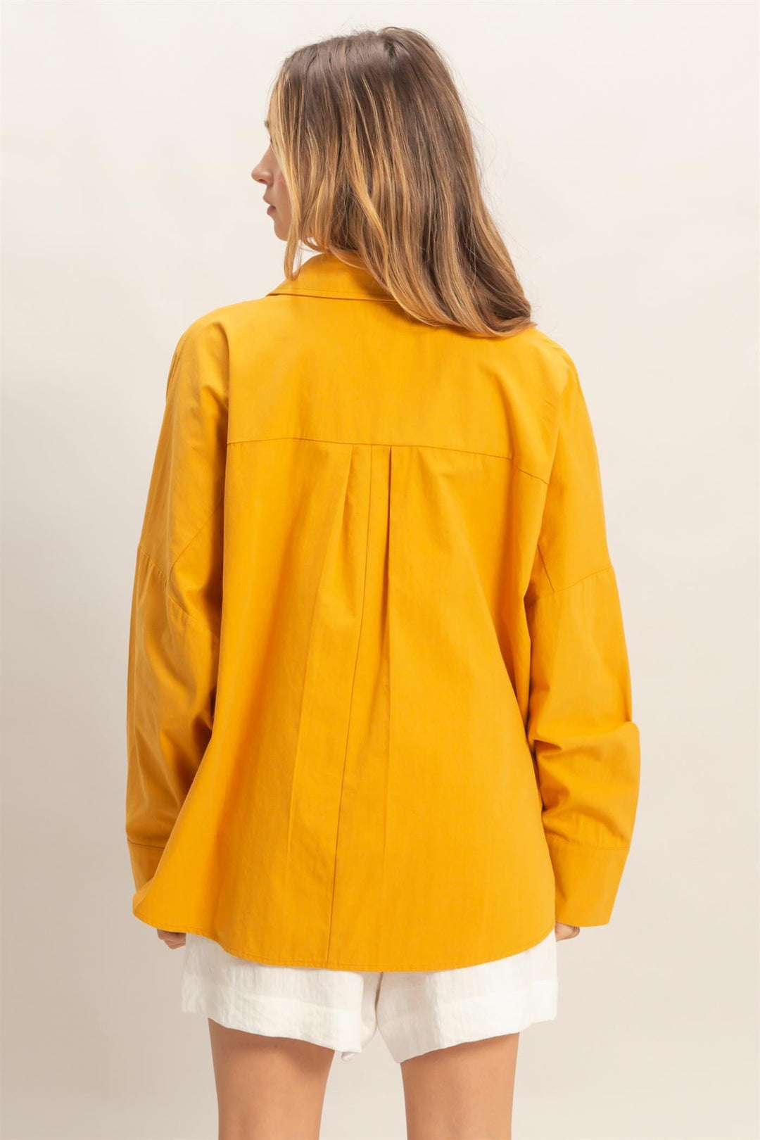WOMEN'S LONG SLEEVE BUTTON UP FRONT POCKET SHIRT