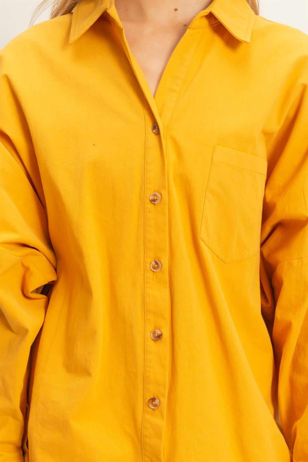 WOMEN'S LONG SLEEVE BUTTON UP FRONT POCKET SHIRT