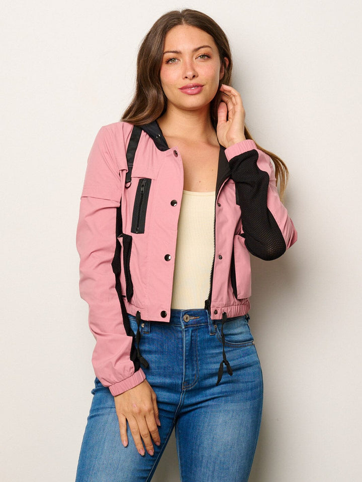 WOMEN'S LONG SLEEVE BUTTON CLOSURE POCKETS JACKET