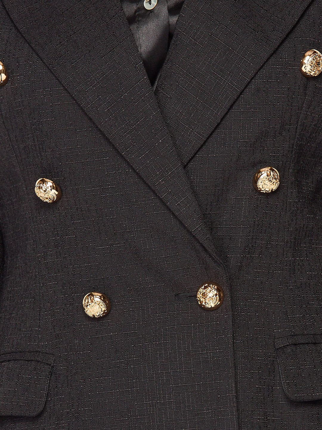 WOMEN'S LONG SLEEVE DOUBLE BUTTON FRONT POCKETS BLAZER