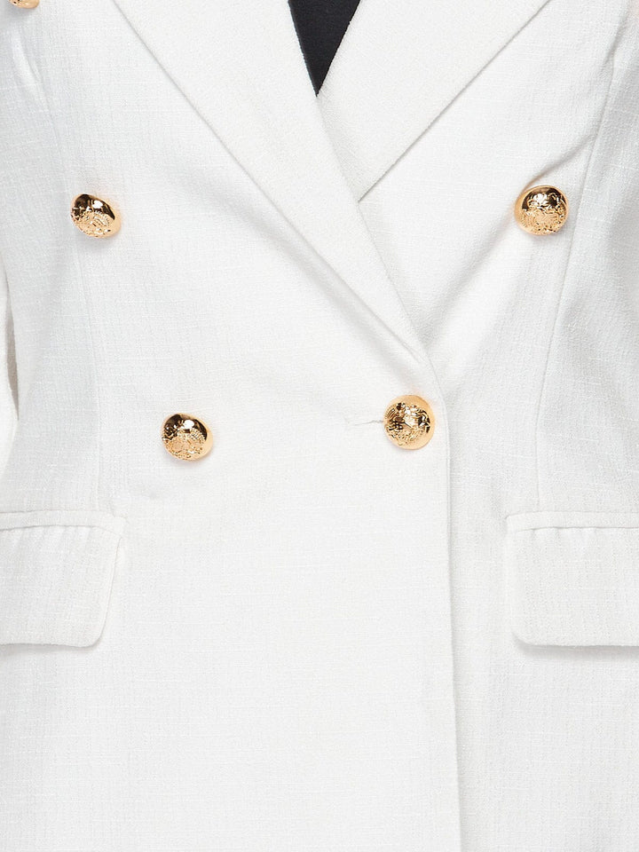 WOMEN'S LONG SLEEVE DOUBLE BUTTON FRONT POCKETS BLAZER