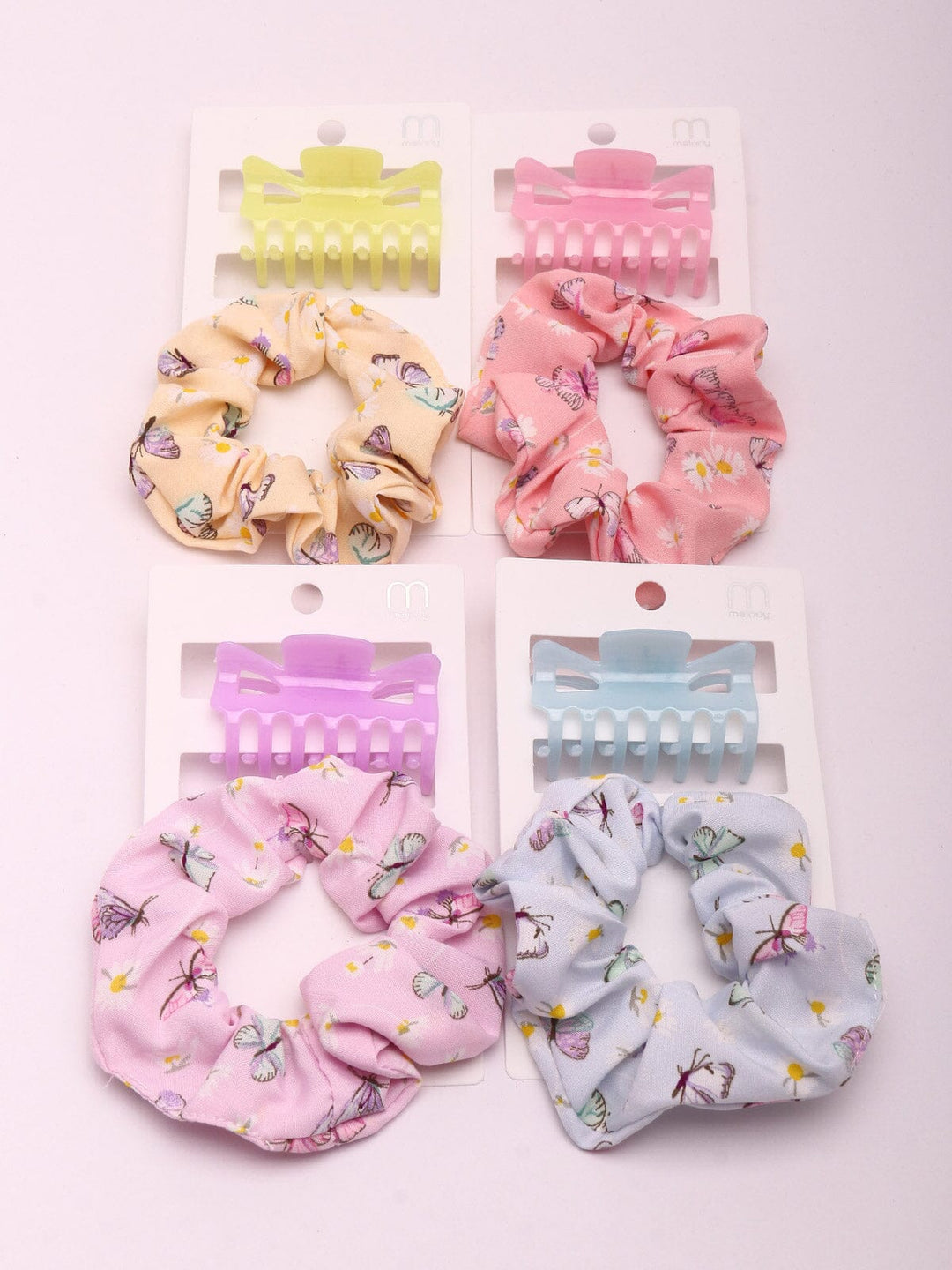 WOMEN'S ASSORTED COLORS 2 PC. HAIR CLIP SCRUNCHES