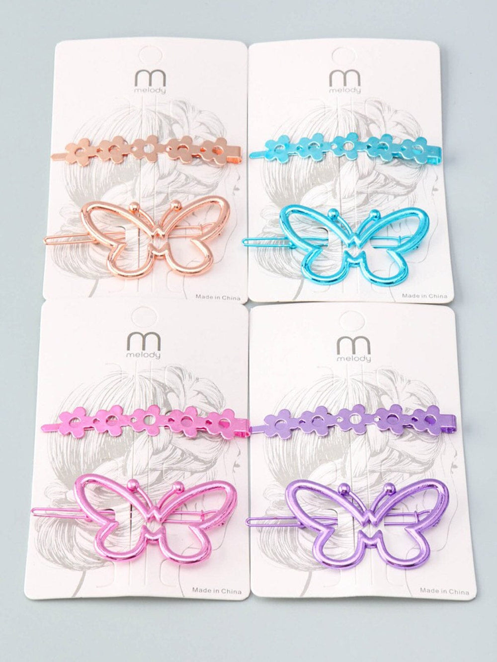 WOMEN'S ASSORTED COLORS BUTTERFLY BARRETTE HAIR CLIP