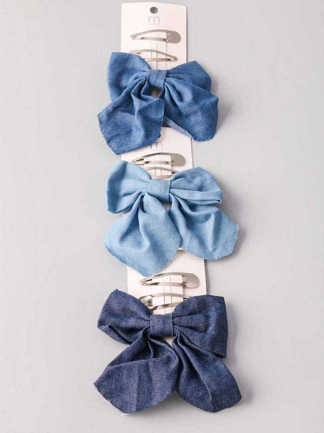 WOMEN'S FASHION ASSORTED DENIM BOW HAIR CLIPS